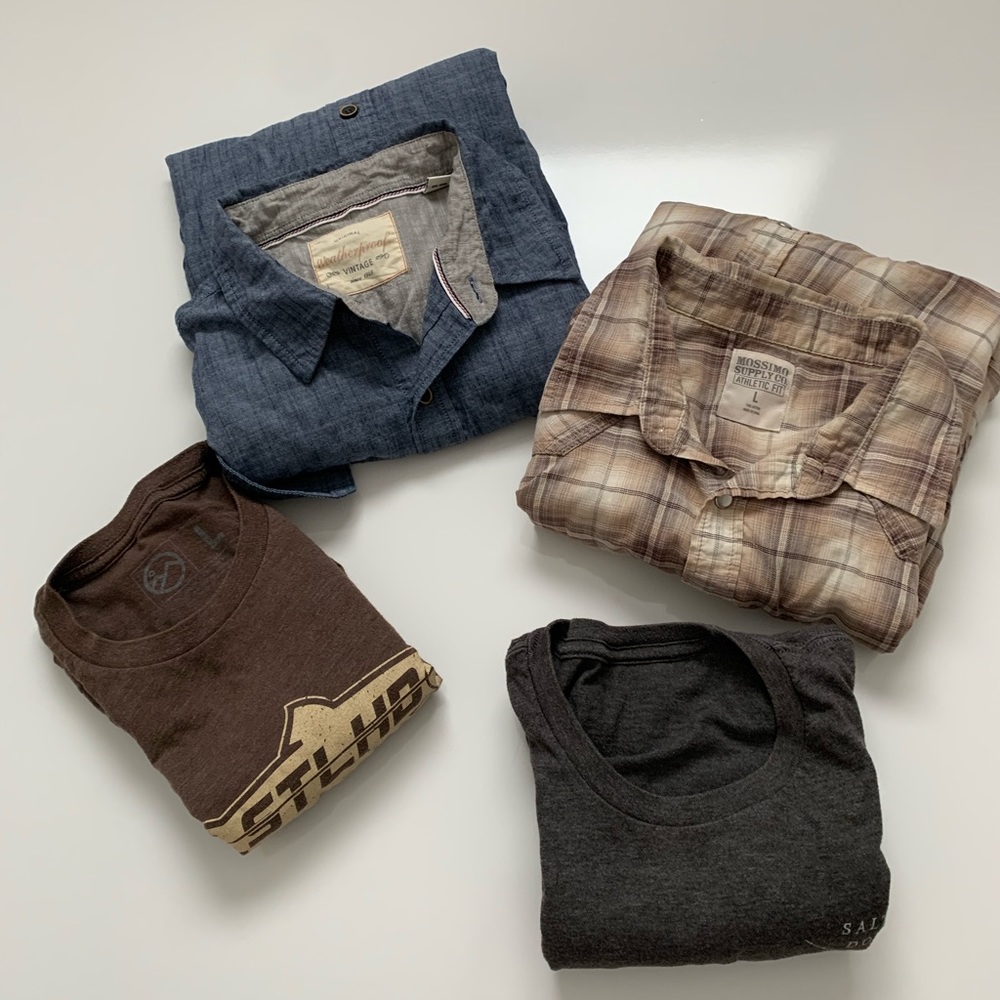 Lot Of 4 Size L Salty Dog ,‎ Weatherproof, Mossimo Supply, STL HD